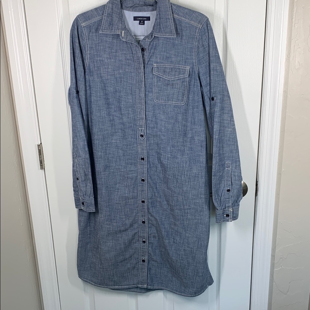 Land’s End denim shirt dress size 12